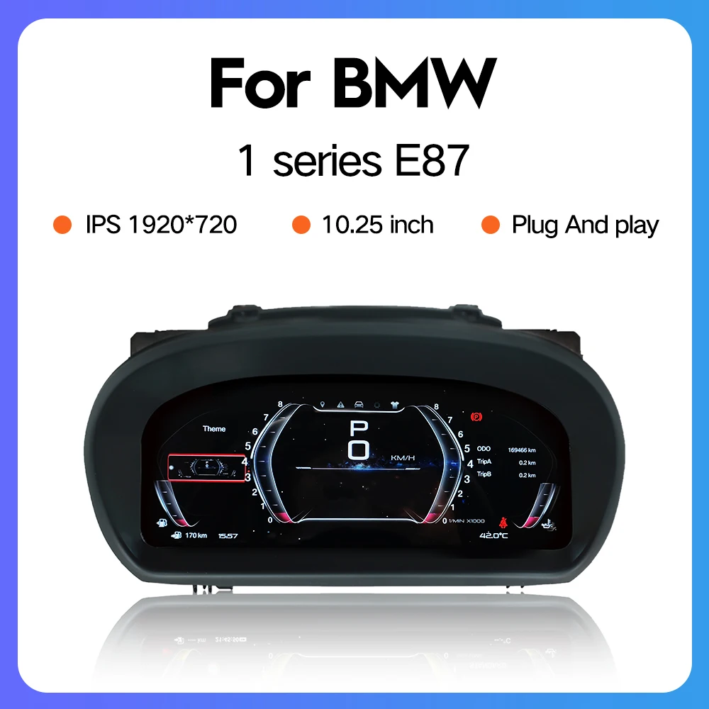 Dashboard Instrument 10.25 ''Car Digital Dashboard for BMW 1 Series E87 Auto Meter Speedometer Car Digital Dashboard