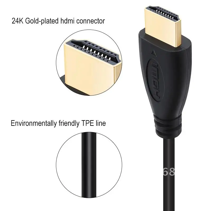 Shuliancable HDMI-compatible cable 10pcs/lot 2.0 1.4 support  1080P 3D gold plated Cable High speed for HD TV XBOX PS3 computer