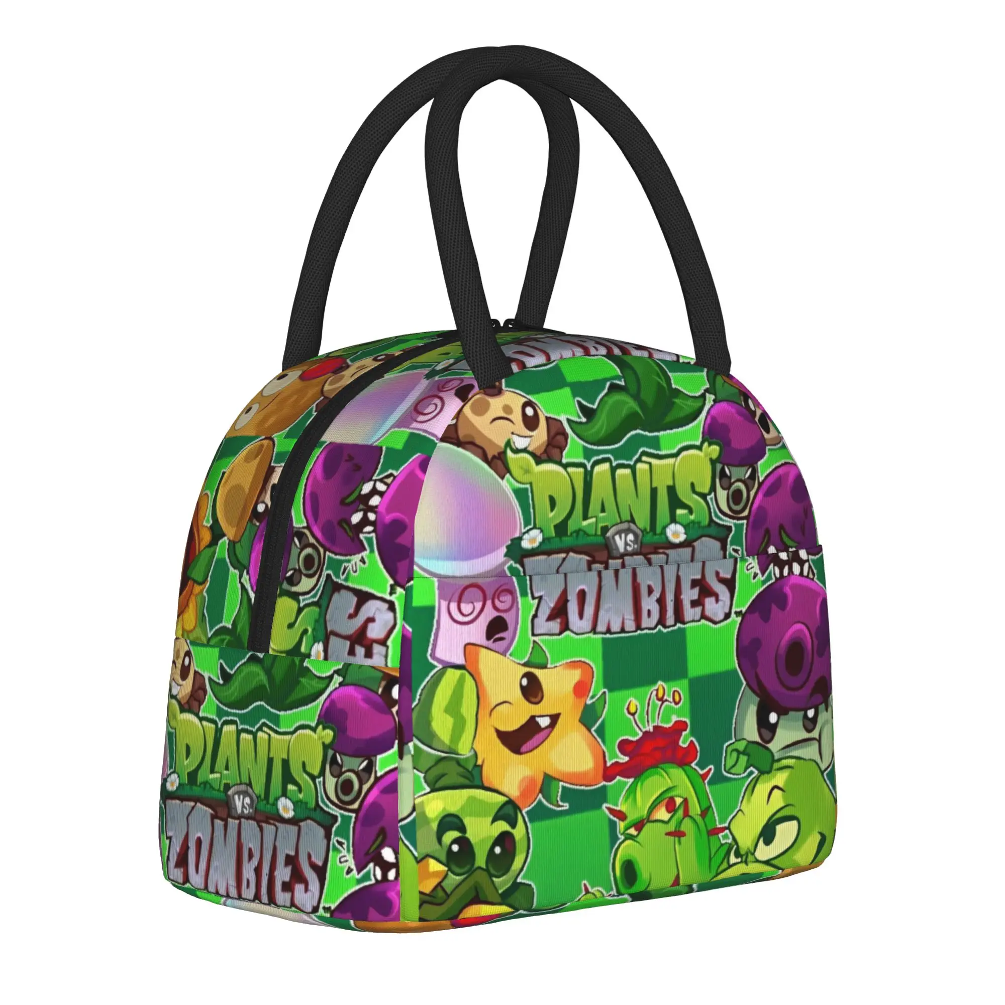 Plants-vs-Zombie cartoon games Thermal Insulated Lunch Bags for Travel  Portable Food Bag Men Women Thermal Cooler Food Box