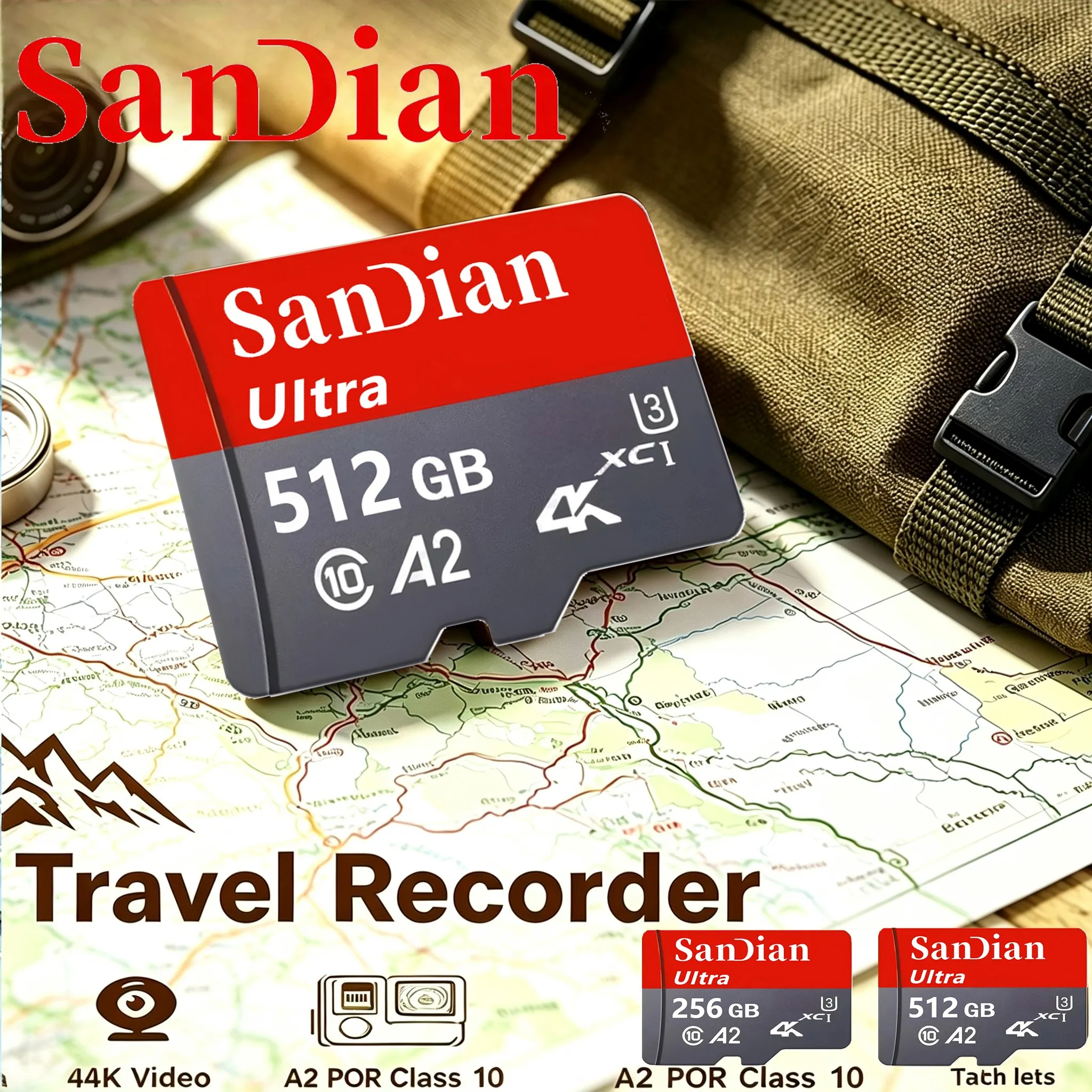 High Endurance Micro TF SD Card 256GB TF Cards 128GB SD Cards 512GB Memory Card V60 for GoPro/CCTV/Smartphone/MP3 Player/Toy