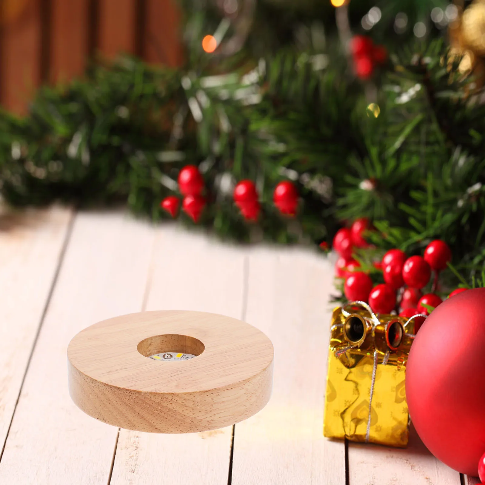 قاعدة مصابيح خشبية LED ضوء عرض موقف التحديق الكرة ليلة ضوء ديكور للطاولات DIY بها بنفسك مشاريع أنيق الحد الأدنى ثلاثة ألوان التبديل #1