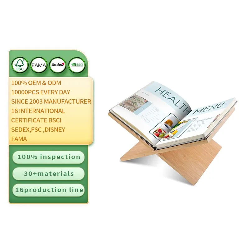 Simple BookshelfWood Crafts Book Stand Holder For Display Reading Textbook Holder For Open And Closed Books Cookbook Magazines R