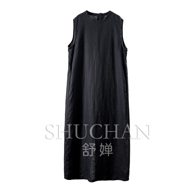 

Black Dresses Women The Simpler The More Advanced! Ark Fengshen 100 Linen Loose Vest Dress H Women 2Y09
