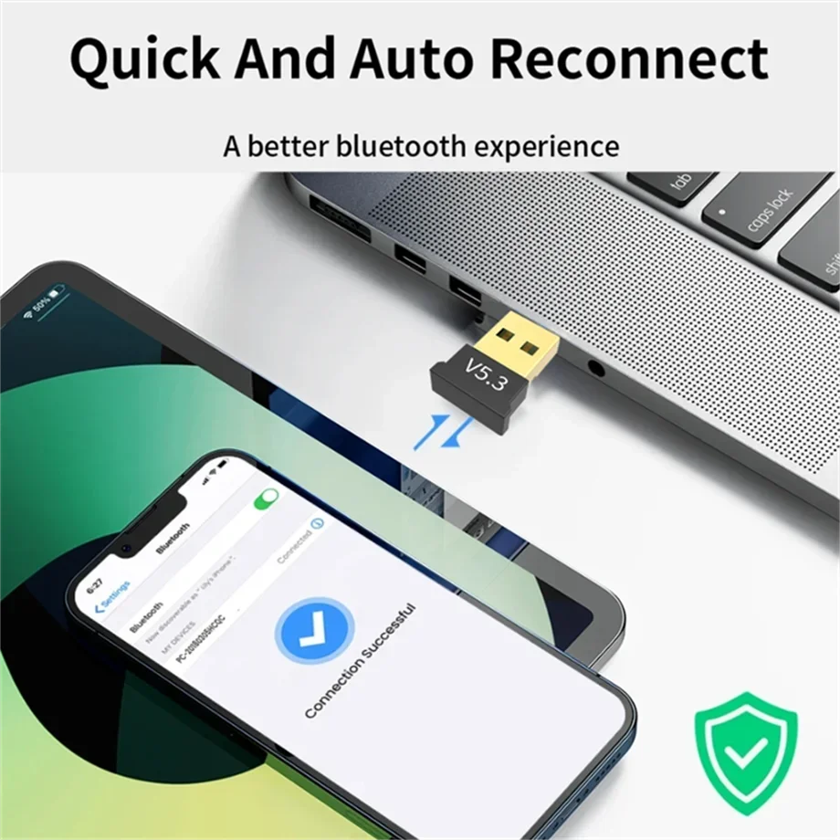 USB Bluetooth 5.3/5.1 Adapter Transmitter Receiver Bluetooth Audio Bluetooth Dongle Wireless USB Adapter for Computer Laptop PC