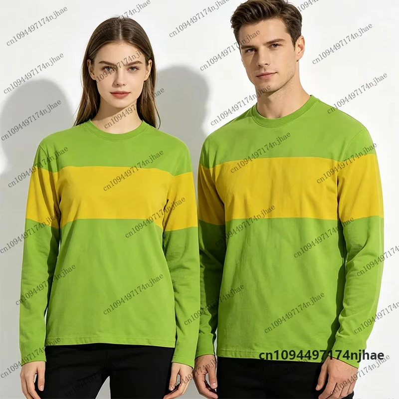 2026 New Men‘s Undertale Deltarune Couple Long Sleeve T-shirt Patchwork Sports Tees Casual Male Clothes Loose Oversized Tops