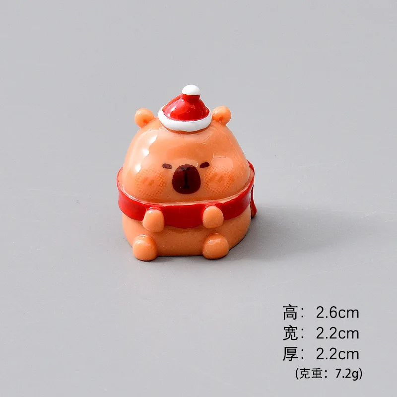6pcs/Set Mini Christmas Capybara Action Figure Toy Cartoon Model Doll Figurines Fans Christmas Gift