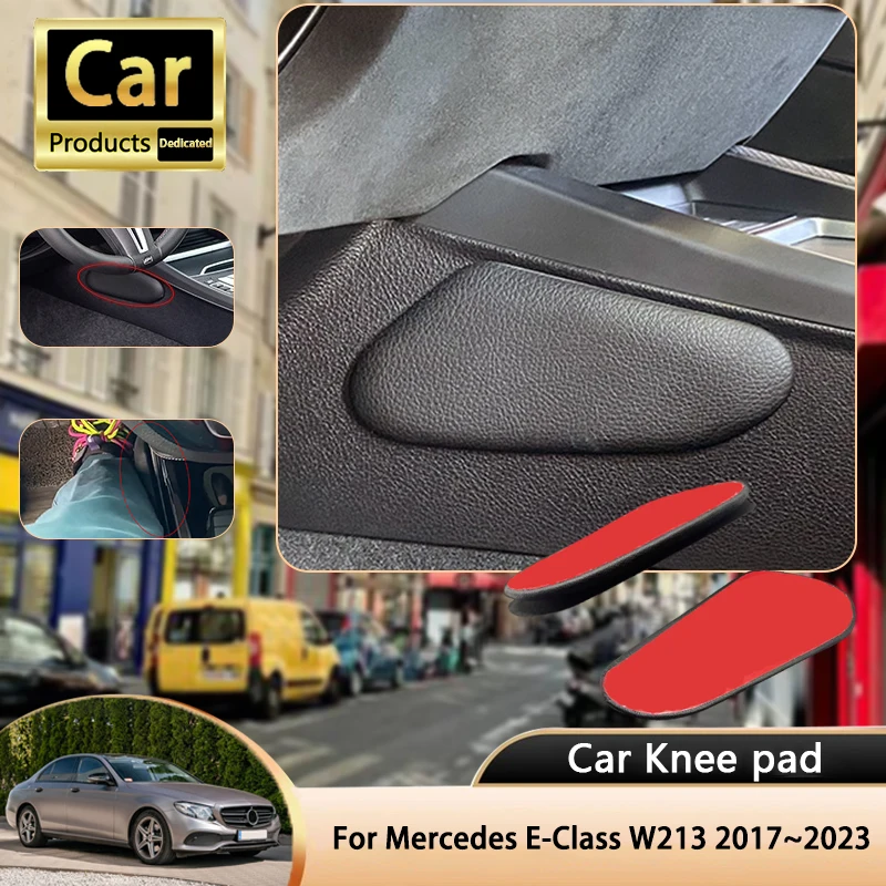 

For Mercedes Benz E-Class W213 MK5 2017~2023 2018 Car Leg Knee Pad PU Lether Center Control Rest Cushions Thigh Support Cushion