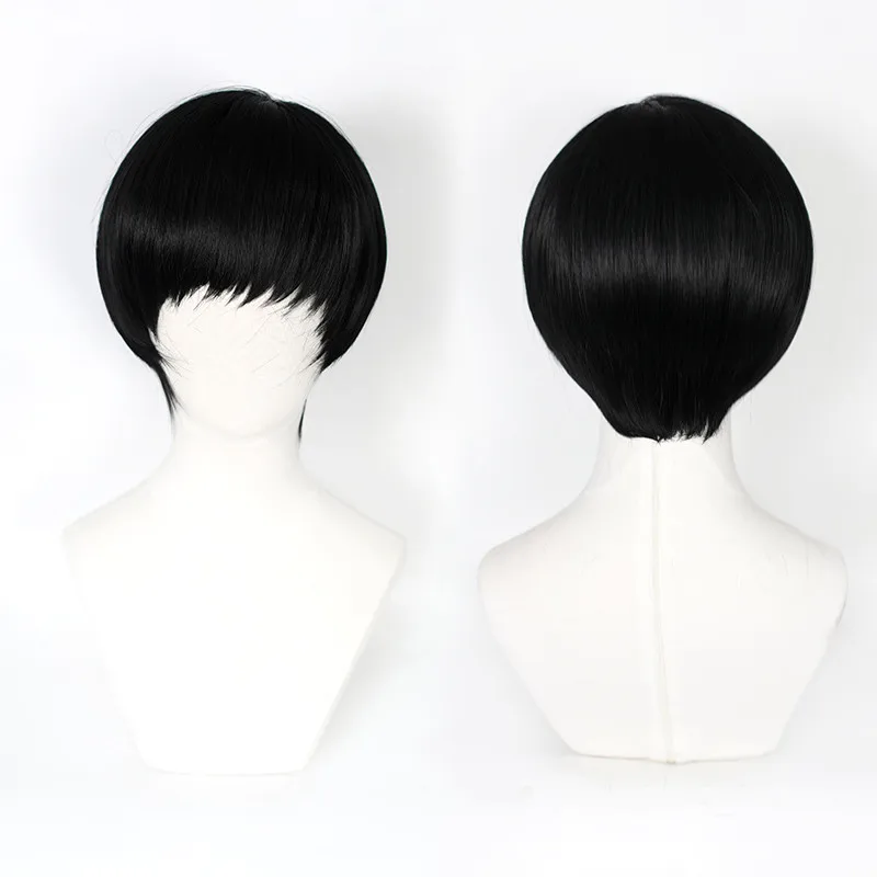 Anime Mashle Cosplay Wig Mashle: Magic and Muscles Magic Robe Halloween Role Play Black wig + Wig Cap