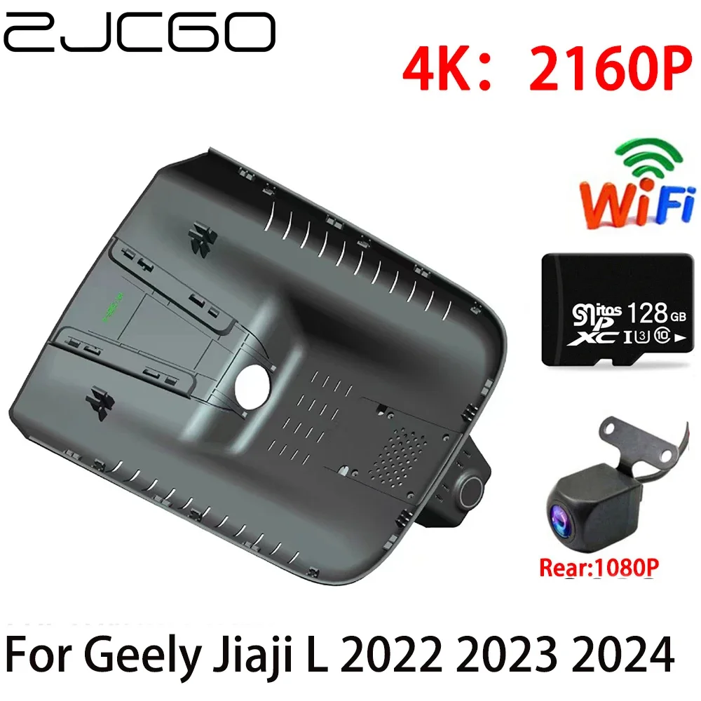 

ZJCGO 2K 4K Car DVR Dash Cam Wifi Front Rear Camera 2 Lens 24h Parking for Geely Jiaji L 2022 2023 2024