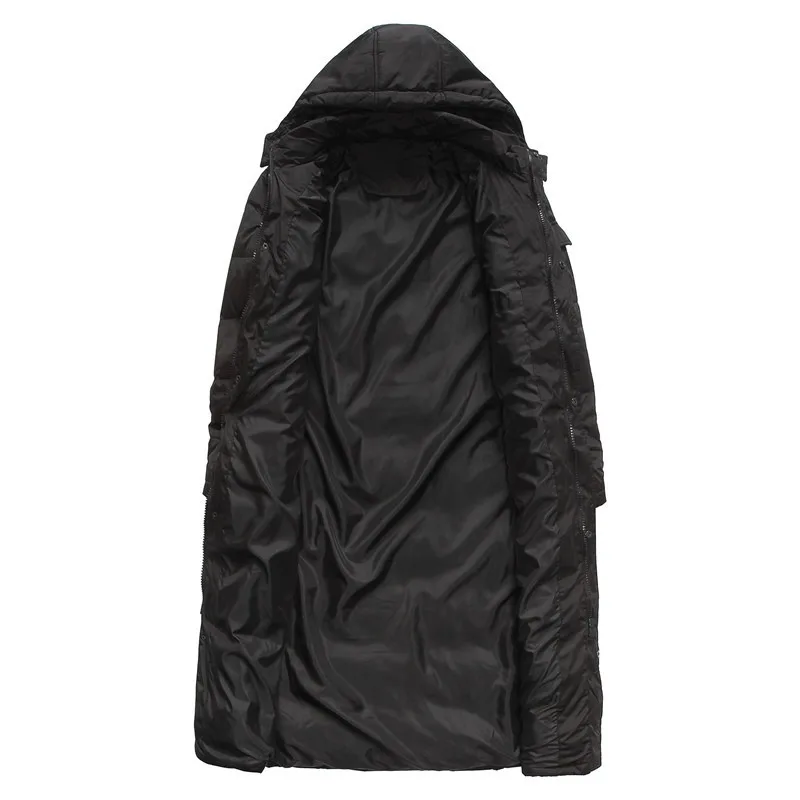 Mannen Verdikte Donsjack Winter Warme Lange Down Jas Maxi Parka Jas Mannen Afneembare Capuchon Over Knie Losse Jas puffer Jas