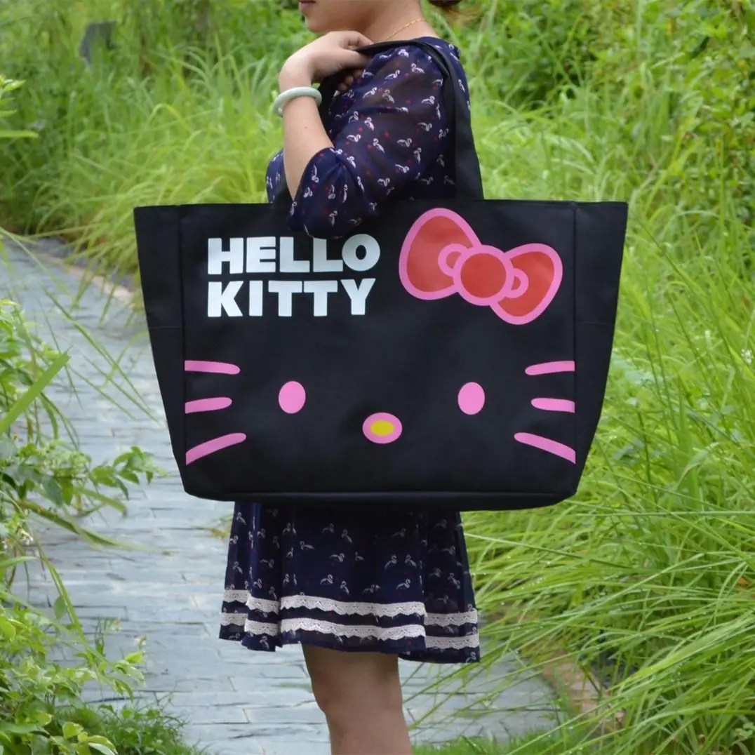 Organizer da viaggio Hello Kitty Shopping Bag borsa a tracolla carina borsa da viaggio per donna borsa in tela impermeabile 60cm * 13cm * 37cm