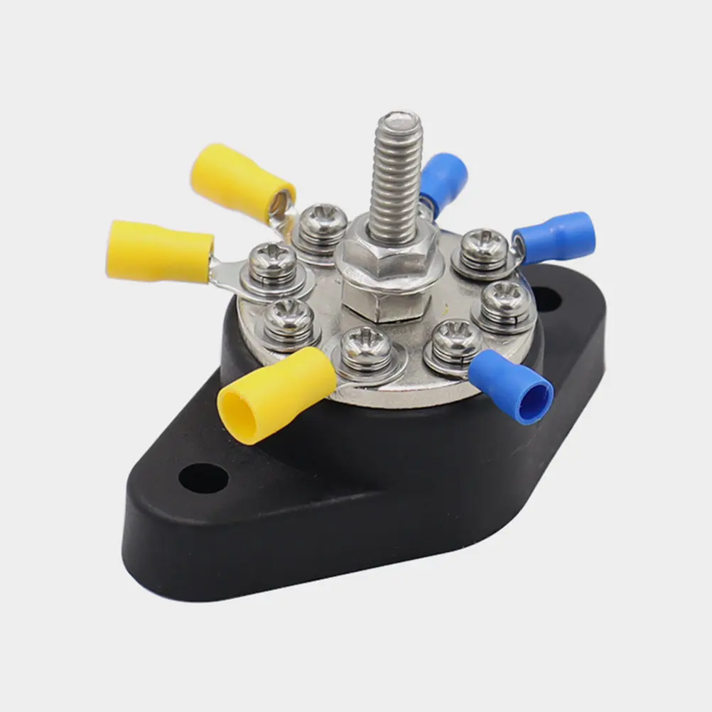 1Set Terminal Bus Bar 12V 48V 8 Terminals Stainless Steel Battery Distribution Block for Car