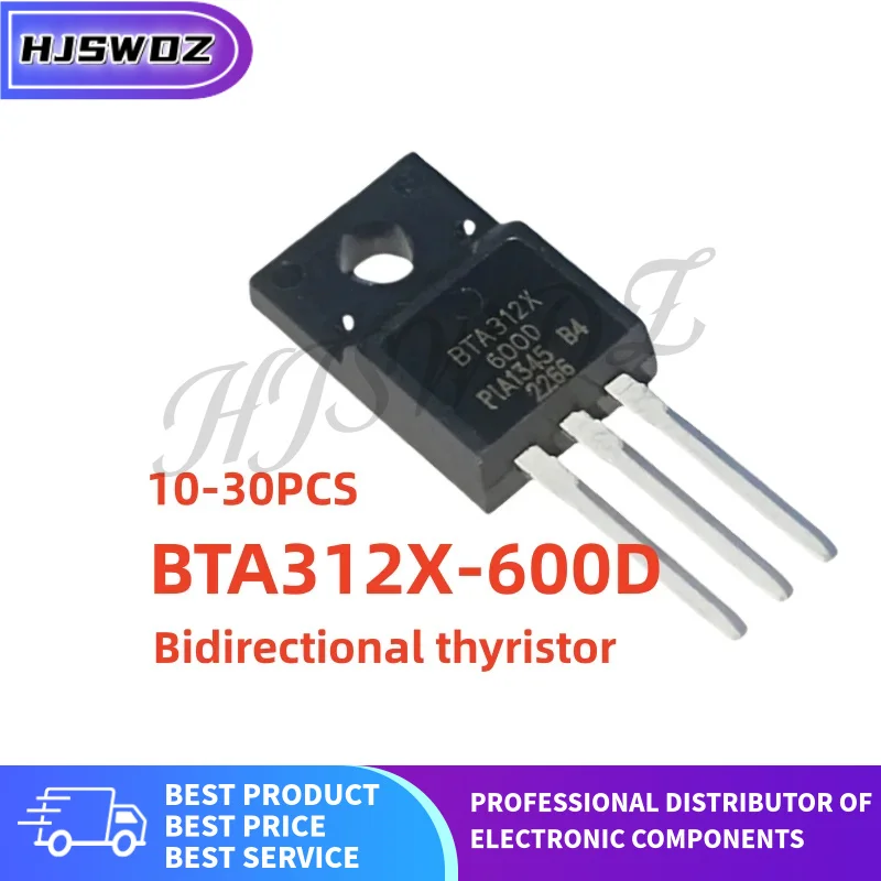 10/30PCS BTA312X-600D BTA312X 600D BTA312X600D Bidirectional thyristor TO-220F 100% NEW