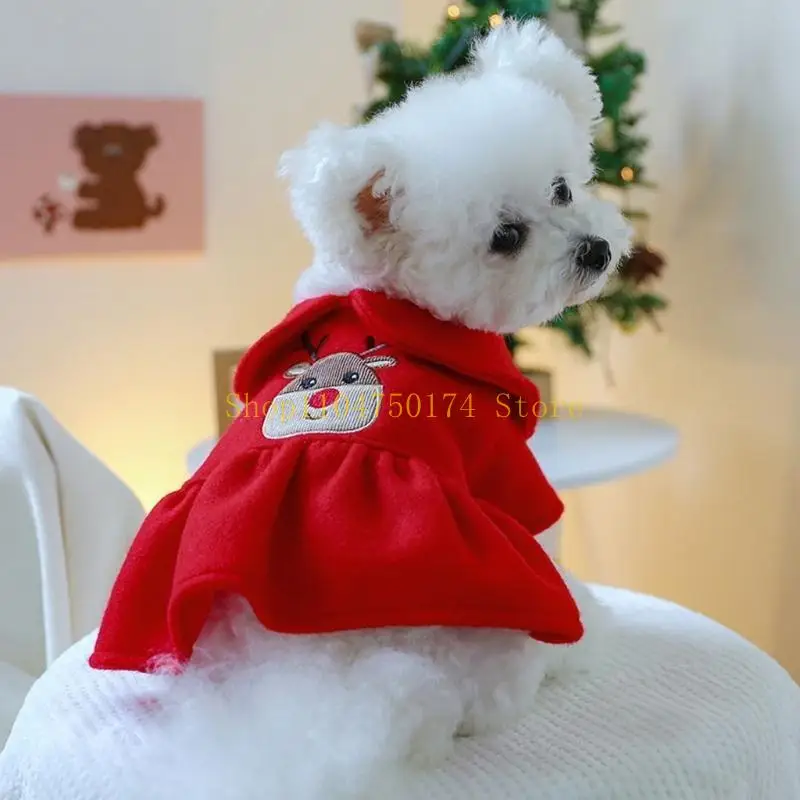 Elk Pattern Dog Pullover Hoodie for Medium Dogs to Large Dogs for Christmas Windproof Thick Coat for Winter Outdoor top sale