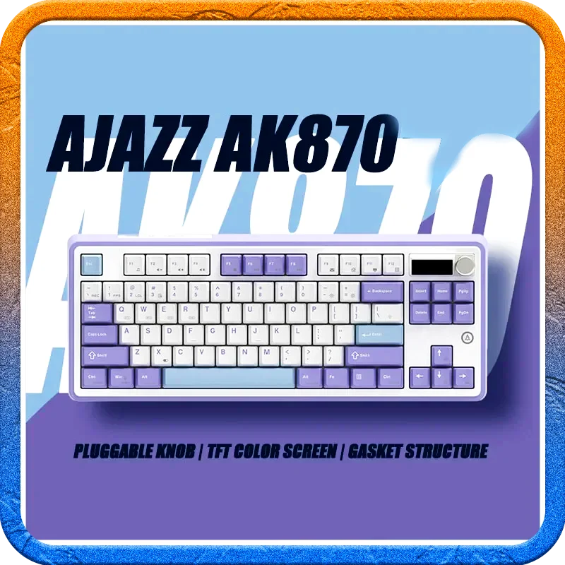 AJAZZ AK870 Tri-mode Rgb 2.4ghz Wireless Bluetooth Gaming Mechanical Keyboard With Usb Wired Hot Swap 87 Keys For Pc Laptop