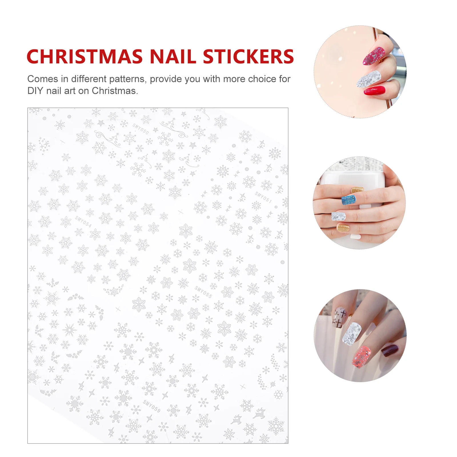 

3pcs Christmas Stickers Snowflake Nail Decals Diy Manicure Decoration For Women Girls Holiday Winter Xmas Snowflake Nail