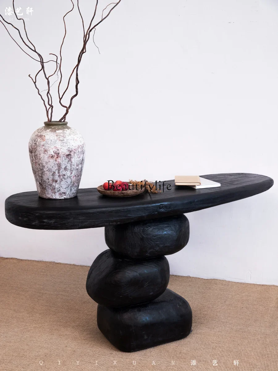 FGWabi Sandy Wind Solid Wood Entrance Table B & B Art Hotel Decoration Creative Side