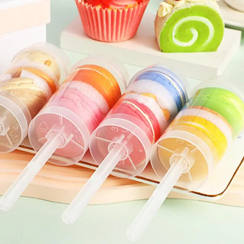 New10pcs Pushable Cake Holders Diy Push Cake Mold Cylinder Shaped Cake Pusher Push Pops Plastic Containers With Lids For Kitchen