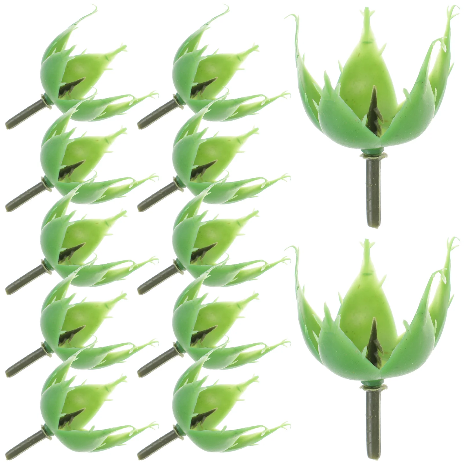 100 Pcs Sepal Calyx Fruit Stem Soap Flower Holder Artificial Flowers Plastic Green Sepals Calyxes