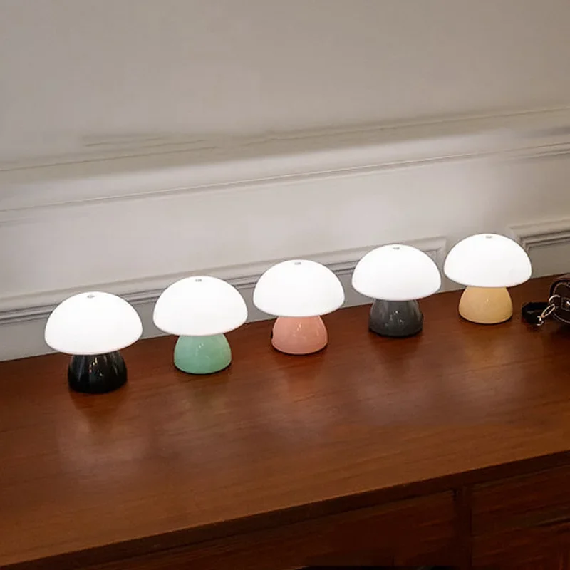 New Creative Night Lights Mushroom Lamp Table Lamp Pat Lamp Bedroom Bedside Lamp Bar Dining Table Lamp Warm White Ambient Lights