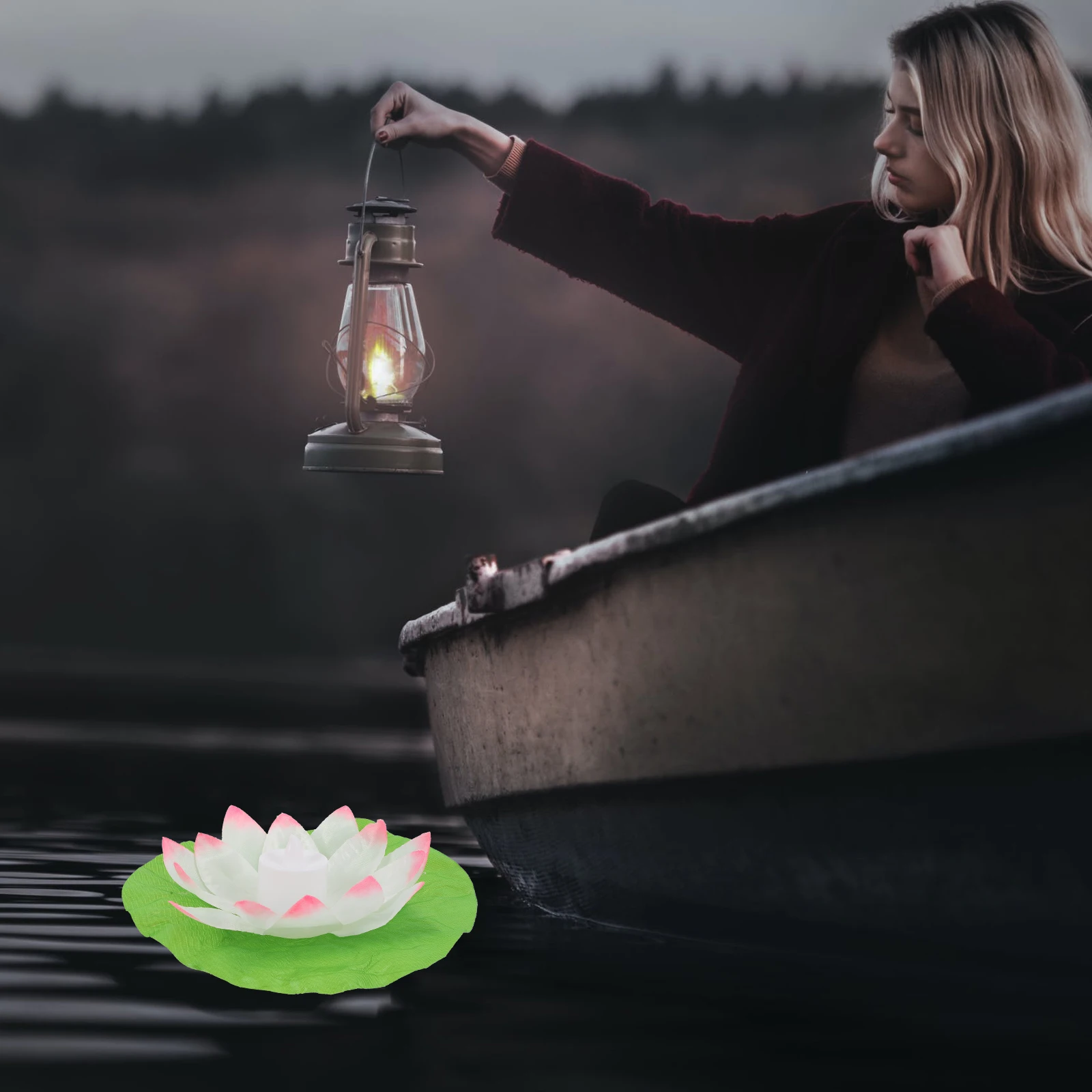 

5Pcs LED Lotus Lamps Electric Lights Creative River Decorations for Festivals Photography Spring Festival Lamps