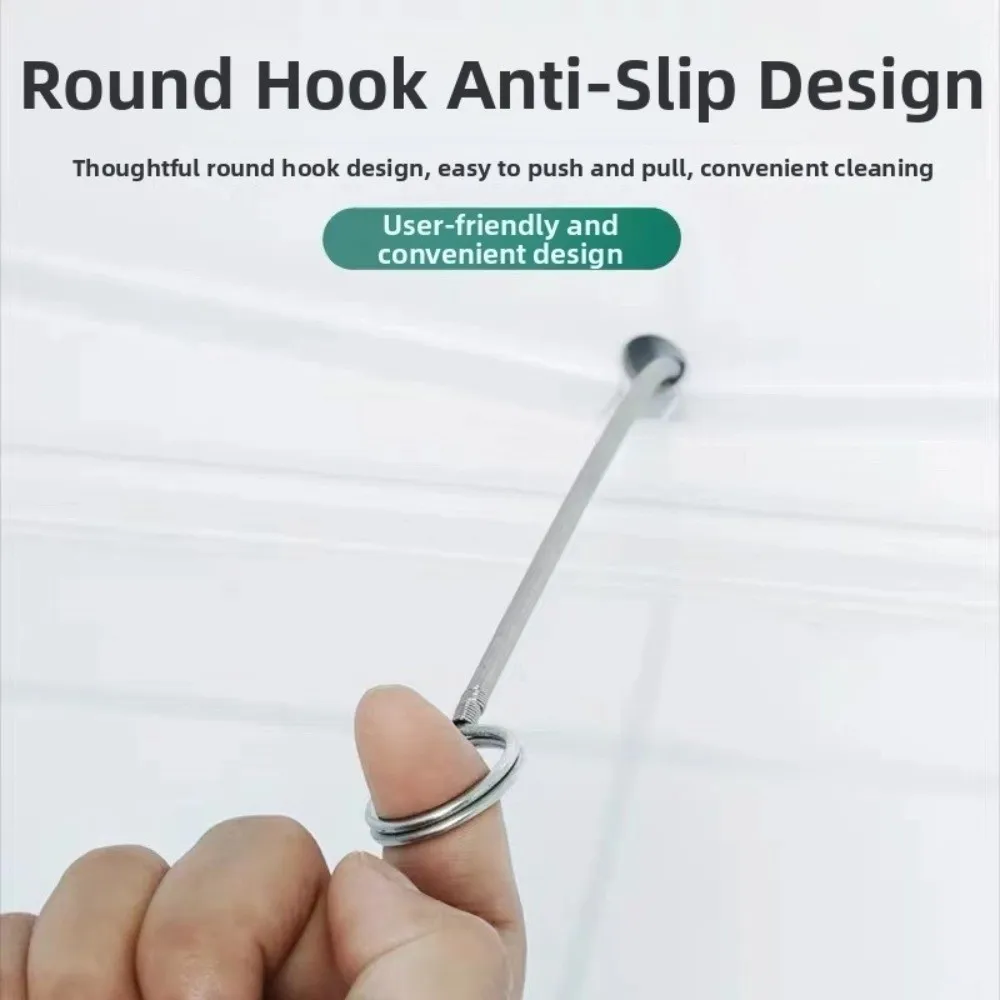 

2pcs Long Flexible Refrigerator Drain Dredge Stainless Steel Kitchen Drain Drain Hole Dredge Coil Brush Pipe Cleaning Tool