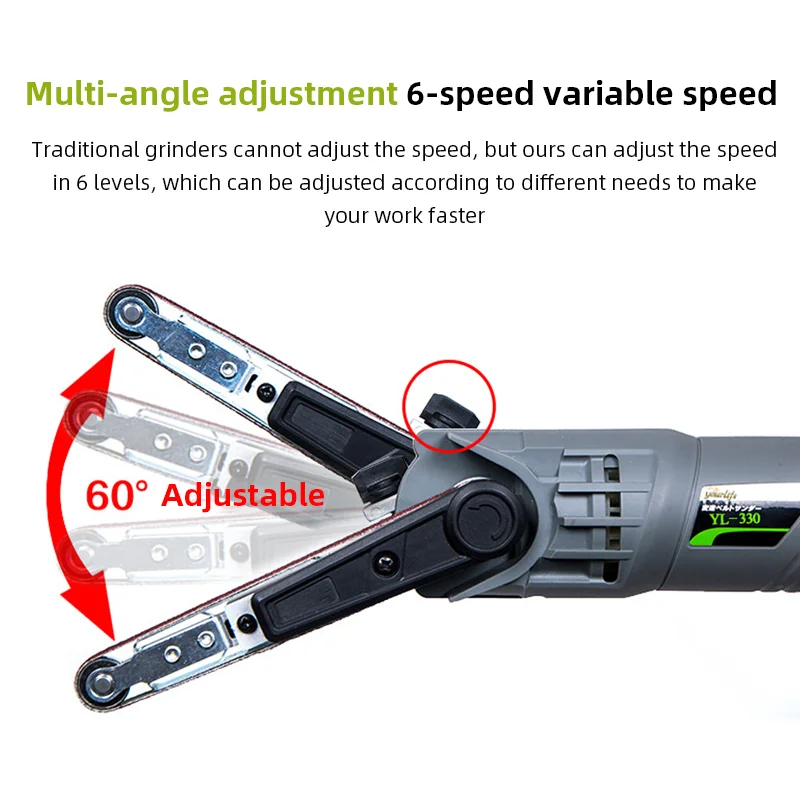 Mini ponceuse à bande, broyeur de polissage, bricolage, travail du bois, petit outil de ponçage électrique pour garde-corps, élimination de la rouille, porte de meulage de tuyaux