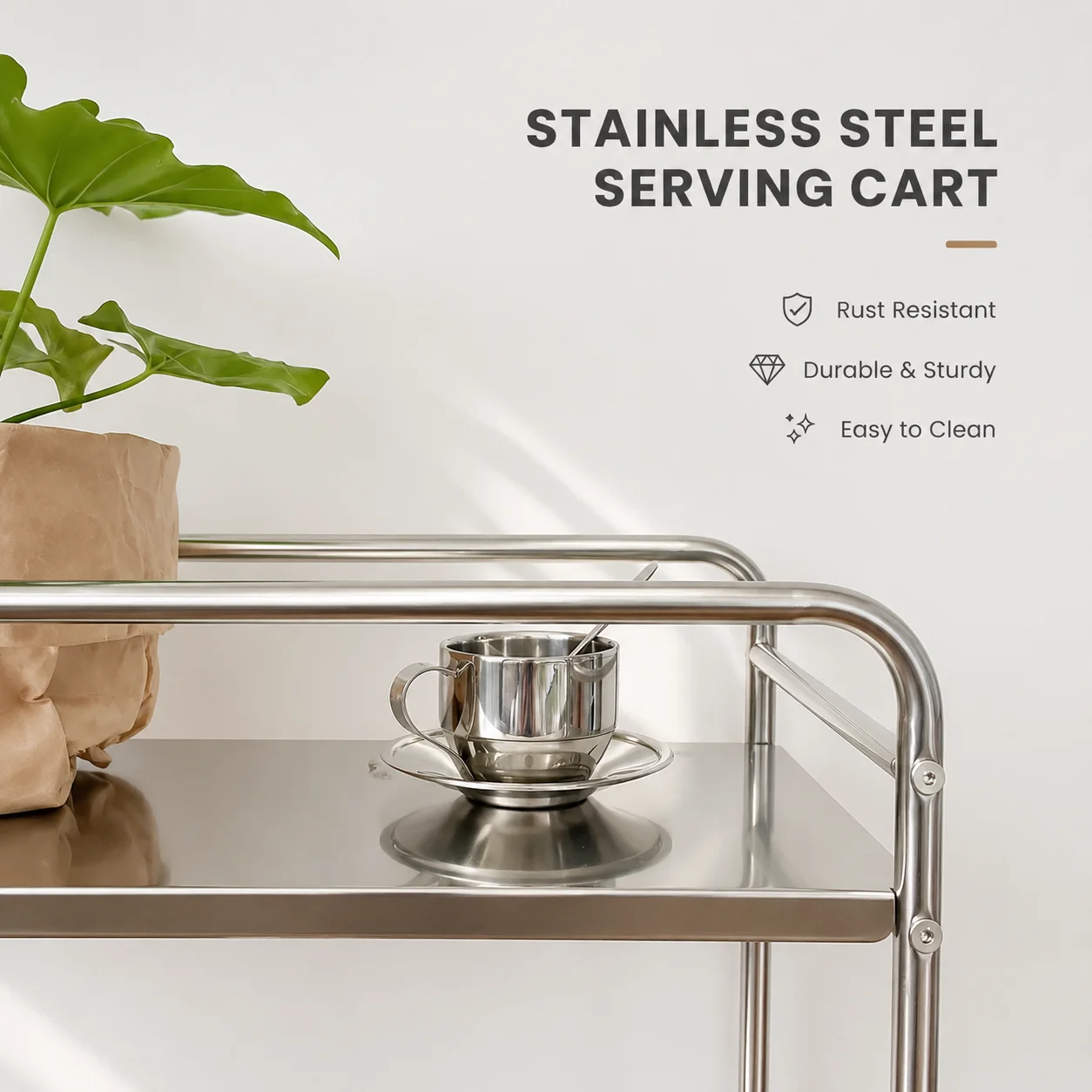 Modern Metal Floor-to-Ceiling Shelving Unit with Casters – Adjustable Multi-Tier Storage Rack for Living Room, Bedroom or Offic