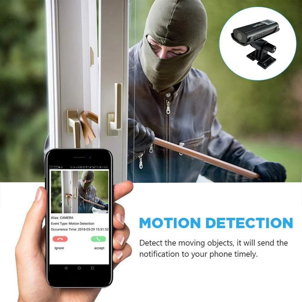 Wifi Surveillance Mini Camera Night Vision Webcam Motion Detection Home Wireless Phone Remote Monitor Security Protection Camera