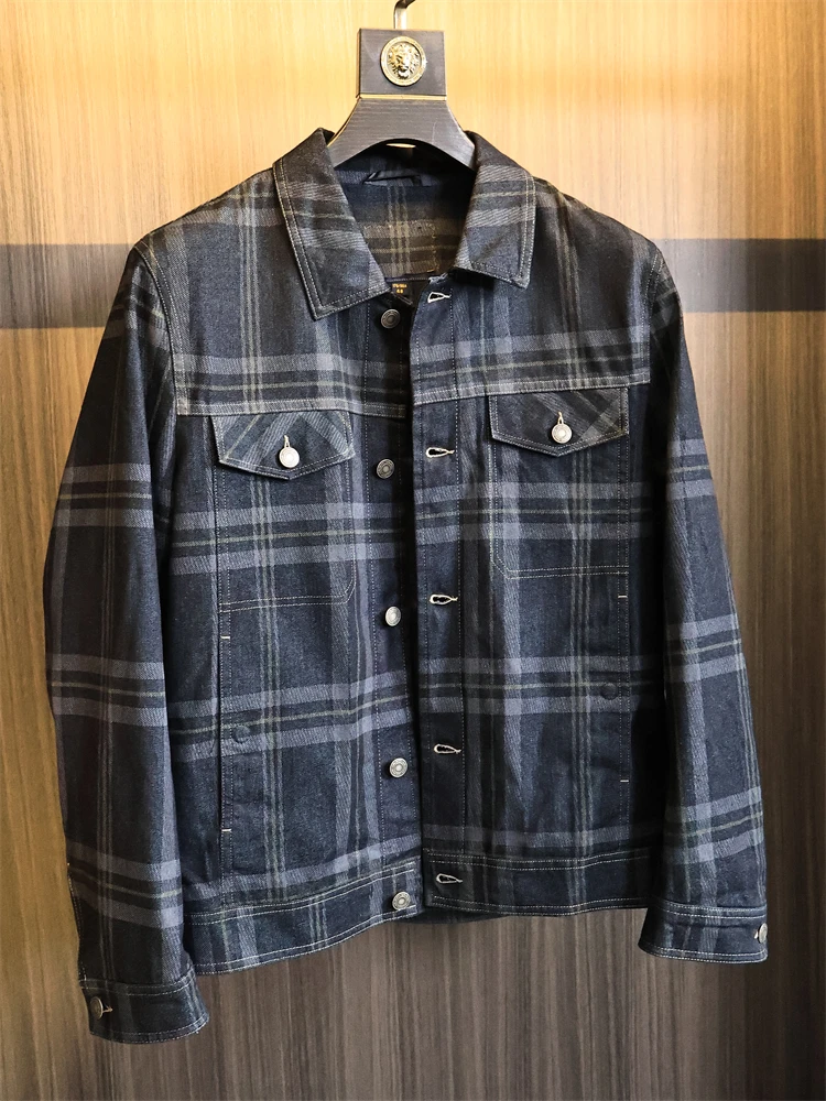 

Waed Vintage Light Workwear Men's Tagl Faion Collar Jeans Jaet Trendy Spring 2025 Loose Fit Urban Sle Youth Casual...