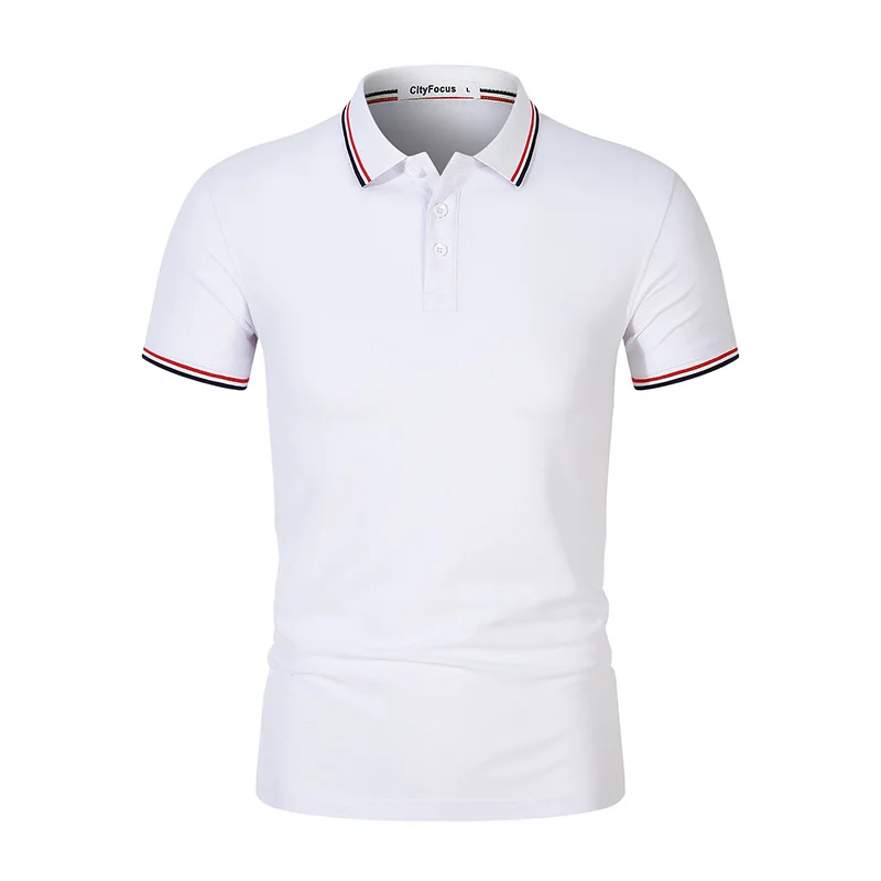Men's Women's POLO Short Sleeved Simple Striped Shirt Solid Color Short Sleeved Shirt Top Team