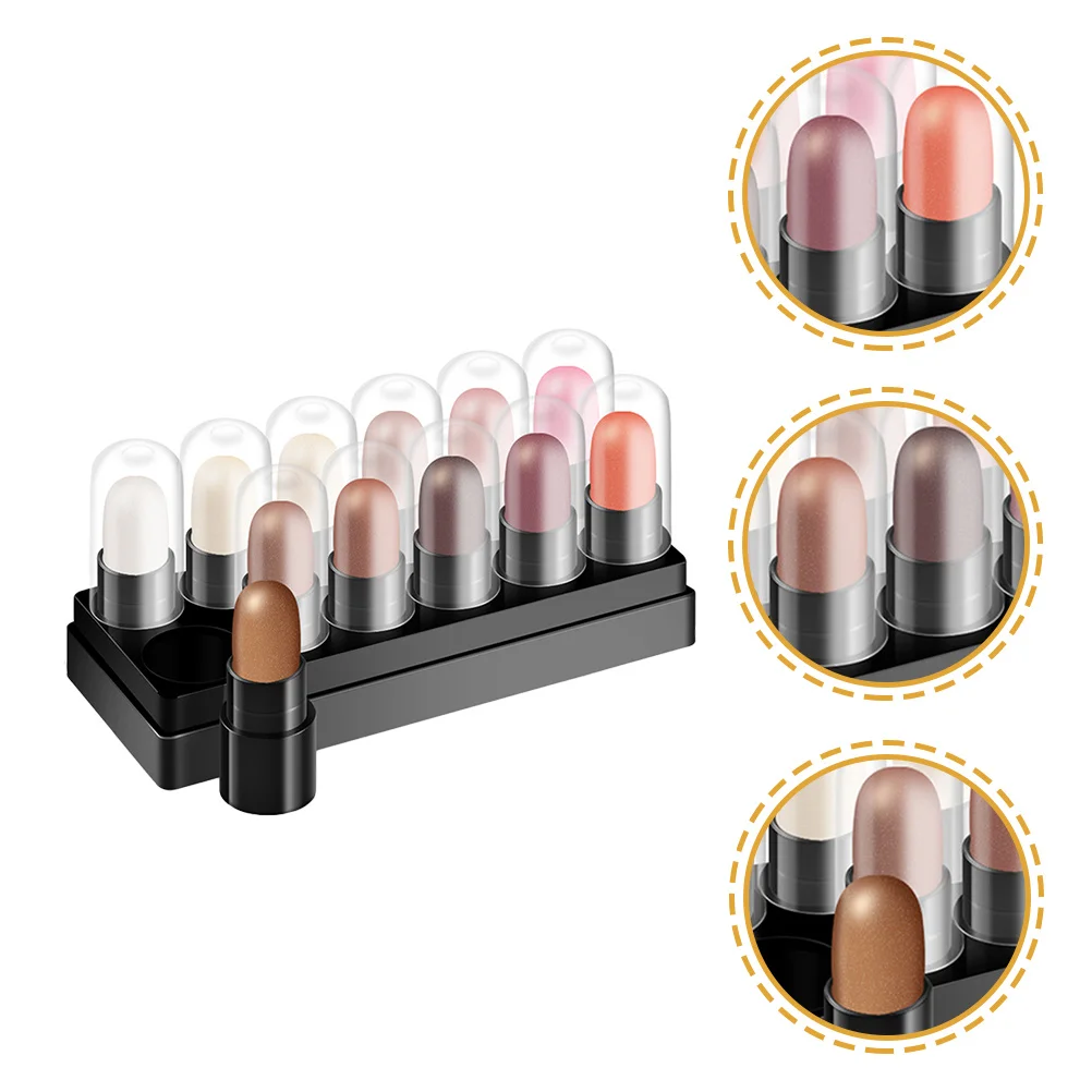 12Pcs Eyeshadow Stick Set Colorful Cream Eye Shadow Pencil Waterproof Sweat-Proof Long-Lasting Makeup Tool Smooth Blend
