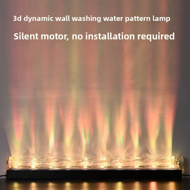 3D padrão de água dinâmica luz ondulação de água arruela de parede fundo luz de parede atmosfera luz decorativa