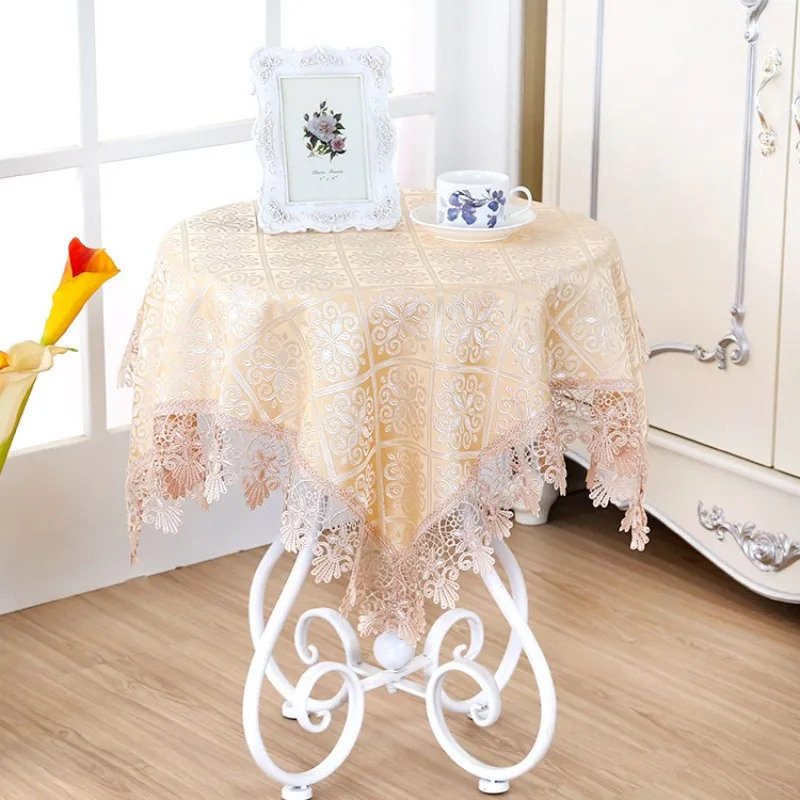 GoodTop Modern Simple Lace Tablecloth Tea Table Decoration Multiple Sizes Dustproof Cover For Kitchen Dining Room