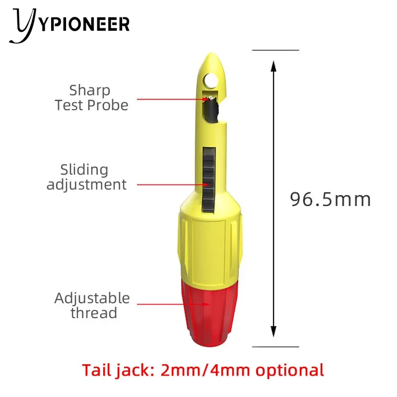 YPioneer P30039 2PCS Insulation Wire Piercing Puncture Probe Test Hook Clip with 2mm/4mm Socket Automotive Car Repair