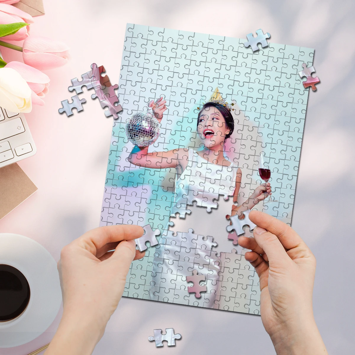 35/300/500/1000pcs Personalized Custom Photo Puzzle photo DIY Toy Decoration Collectiable Gift Present Christmas Square Puzzle