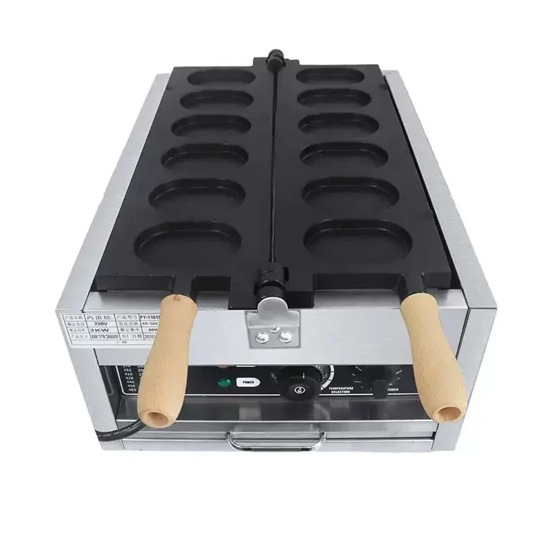 Oval Egg Waffle Maker, Commercial Electric Waffle Maker, Viral Snack Equipment, Solid Copper Griddle, Waffle Maker Gas-Fired