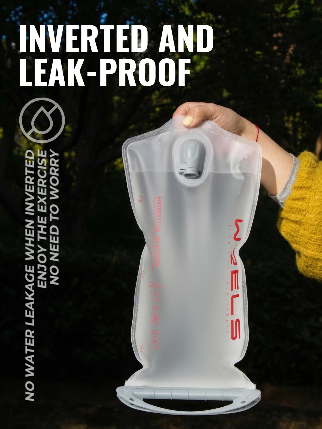 WRELS Wasserblase Wasserreservoir BPA-frei - 1L 1,5L 2L 3L Wandern Radfahren Klettern Wasserdichte Sport-Hydrationsweste Rucksack – Detail 11
