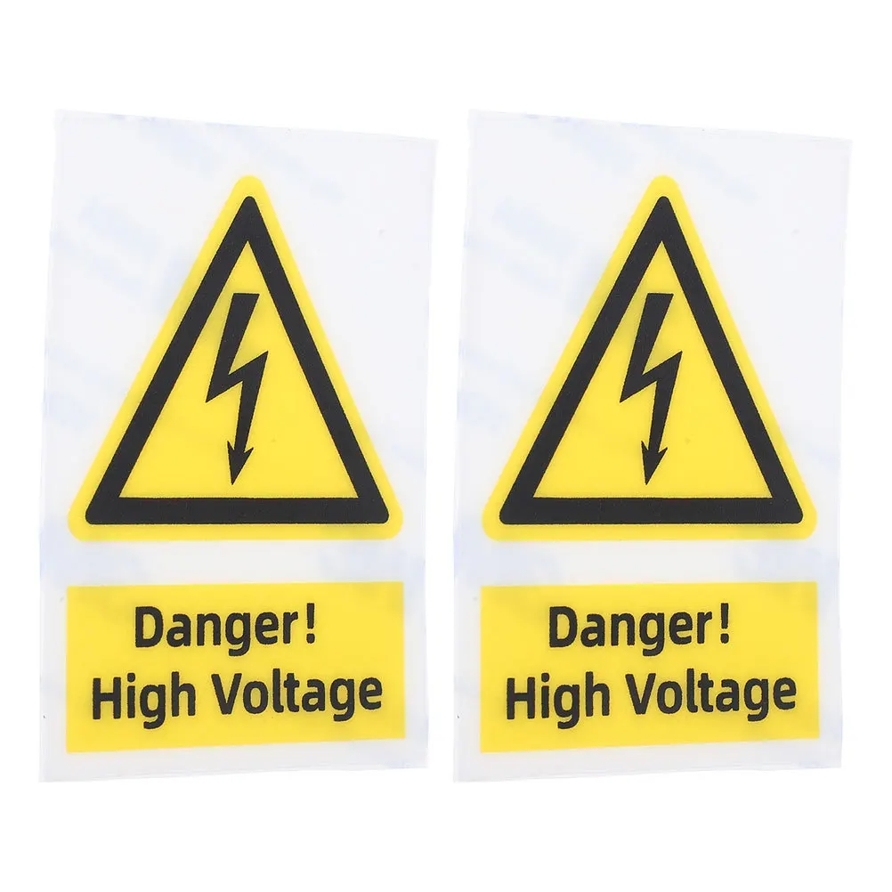 2 قطعة ملصق تحذير الجهد العالي ملصق أمان الجهد الخطير لاصق فينيل متين لحركة آلات اللوحات الكهربائية