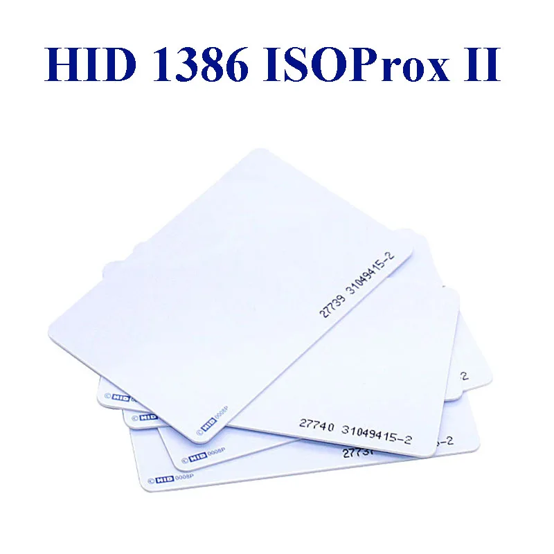 10-100 Pcs HID Corporation 1386 ISOProx II 125KHz 26Bit PVC Gloss Finish Imageable Proximity Access Card RFID ID NFC Tag Token