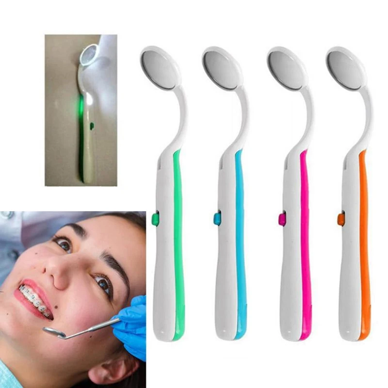 1PCS Portable Reusable Dental Led Light Mouth Mirror Dentist Oral Checking Anti Fog Bright Tooth Care Hygiene Clean Instrument