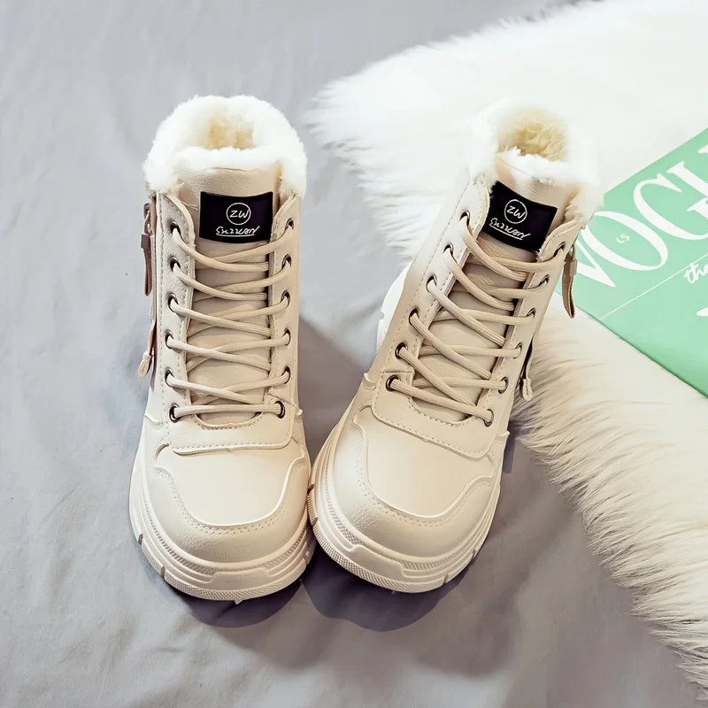 

Winter Snow Boots for Women Plush High Top Shoes for Women Fashion Casual Sneakers Warm Comfortable Platform Womens Cotton Shoes