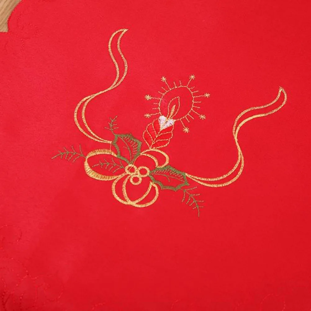 

Home Embroidered Table Runner Cloth Christmas Tablecloth Decor Embroidery Tablecloths