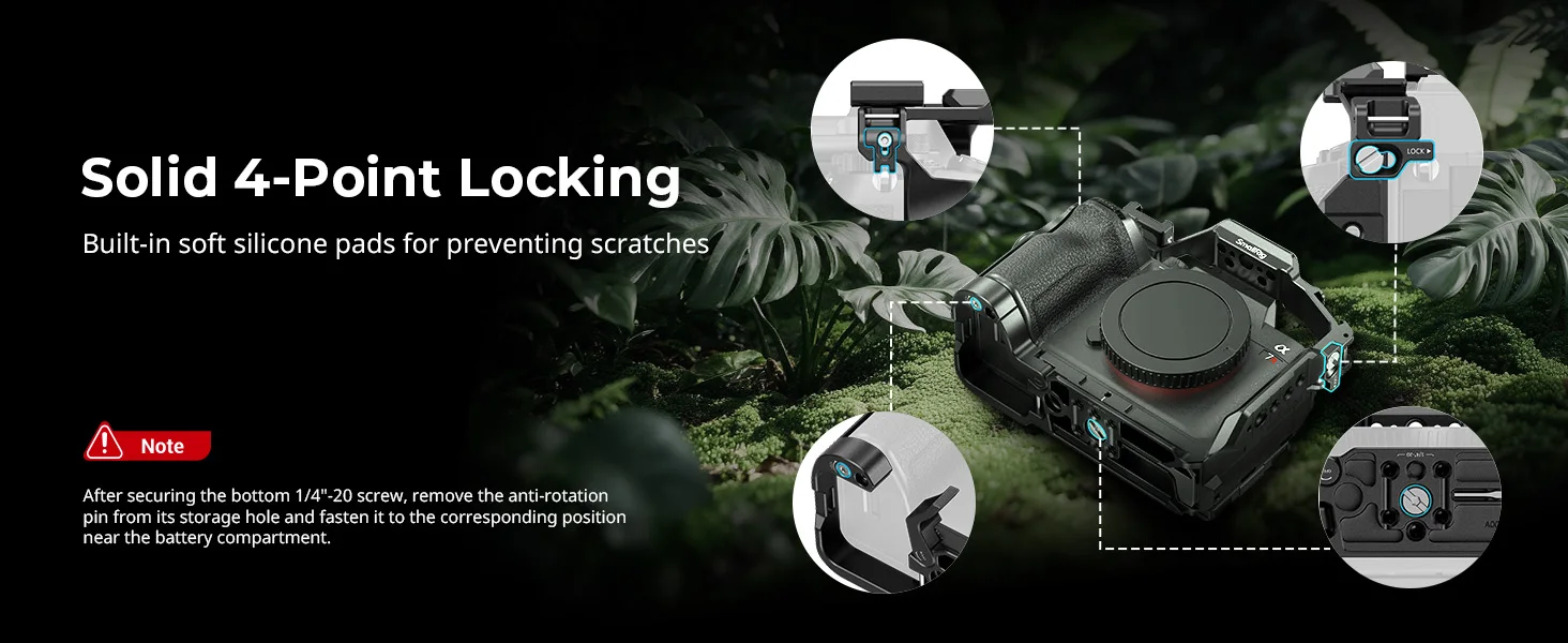 SmallRig A7R VI "HawkLock" Schnellwechselkäfig für Sony Alpha 7R VI mit 1/4"-20 Gewinde-Kaltfassung für Griffe, Monitore und Halterungen 6702 – Detail 3