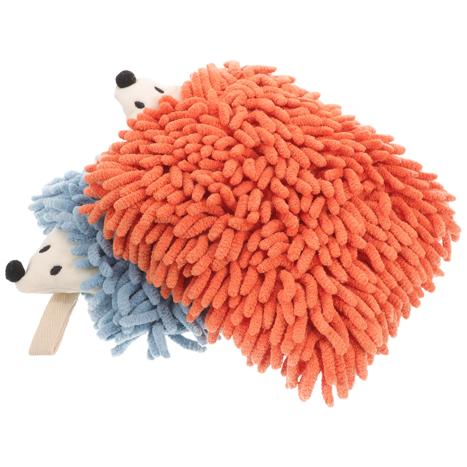 

2pcs Hanging Ring Hand Towels Cute Hedgehog Style Kitchen Towel Water Absorbing Quick Drying Cartoon Design for Bathroom