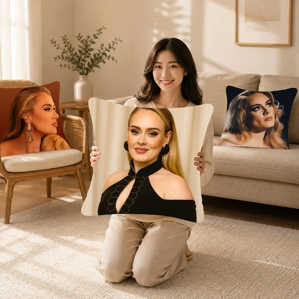 Soulful Singer A-Adele Adkins Cushion Cover Bedroom bed reading backrest cushion Festive plush holiday Soft plush throw