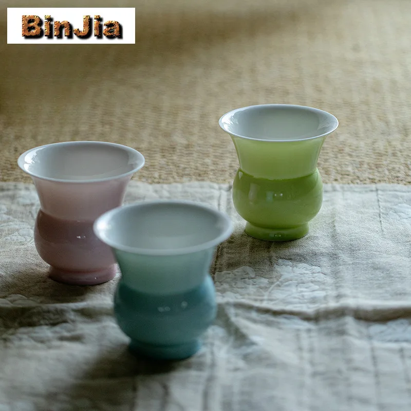 260ml Monochrome Glaze Jianshui Tea Wash Tea Garbage Can Water Washing Slag Tank Household Chaxi Accessories Decoration Craft