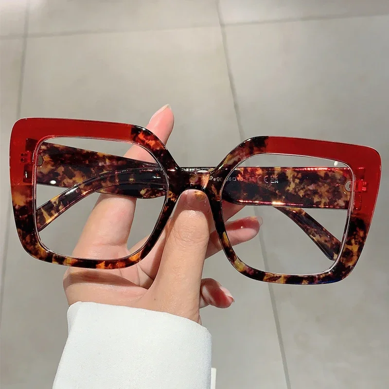 KAMMPT Fashion Square Glasses Women Stylish Oversize MultiColor Glasses Frames Trendy Brand Design Eyeglasses for Decoration