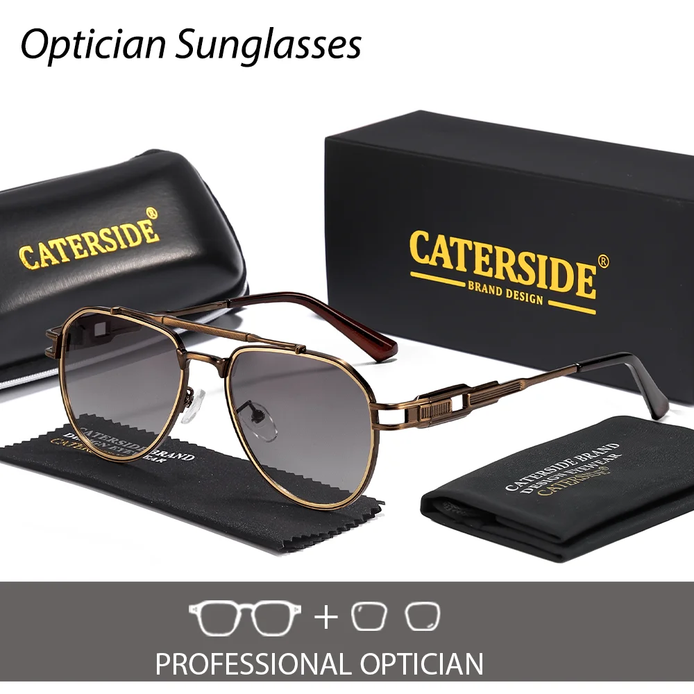 CATERSIDE Damen Optische Sonnenbrille Polarisierte Brillen Herren Private Anpassung Quadratische Linse Retro Suneyeglass UV400 – Detail 17