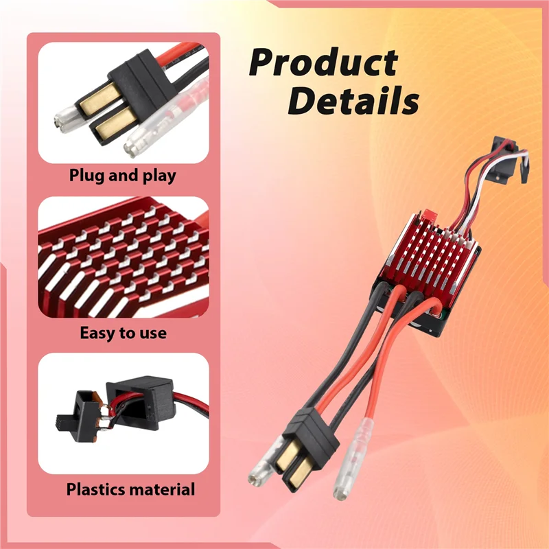 HOT-60A ESC RC سيارة ESC نحى وحدة تحكم في السرعة الكهربائية 6 فولت/2A BEC استبدال لسيارة RC 1/10